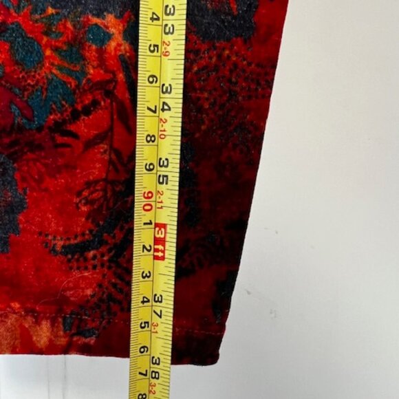 Free People Lennon Floral Velvet Skinny Pants, size 10, Red/Orange (NWT) - Picture 15 of 16